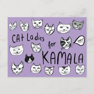Postal SEÑORAS DEL GATO para KAMALA Lindo VOTA ELECCIÓN