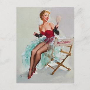 Postal Señorita Sylvania Pin-Up Girl