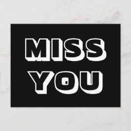 Postal Señorita usted, negro blanco moderno negrita