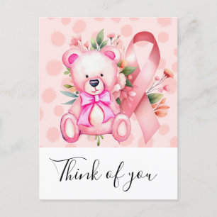 Postal Sensibilización sobre el cáncer de mama Cinta rosa