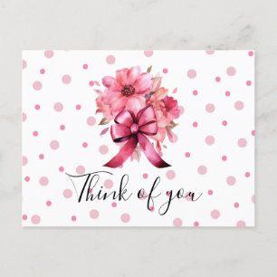 Postal Sensibilización sobre el cáncer de mama Cinta rosa
