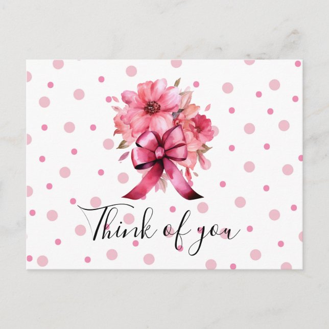 Postal Sensibilización sobre el cáncer de mama Cinta rosa (Anverso)