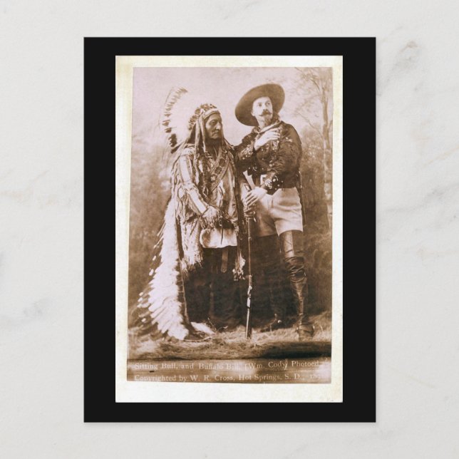 Postal Sentada Bull y Buffalo Bill 1895 (Anverso)