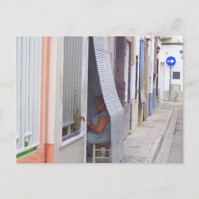 Postal Sentado y pensando. (Anverso)