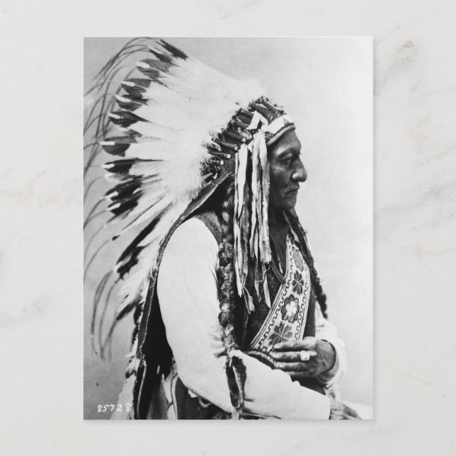 Postal Sentando toro, un sioux de Hunkpapa (Anverso)