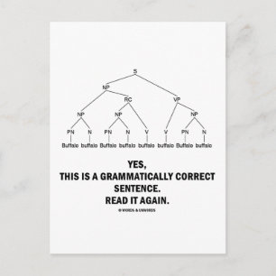 Postal Sentencia gramaticalmente correcta de búfalo (8 ve