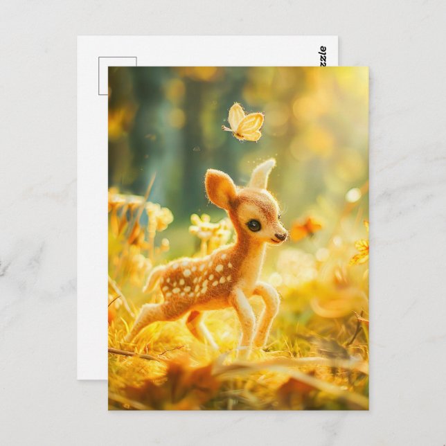 Postal Sentí el amanecer en la soleada limpieza con marip (Anverso / Reverso)