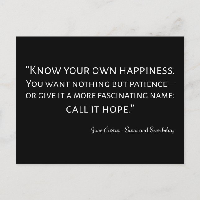 Postal Sentido Y Sensibilidad Cita I (Anverso)