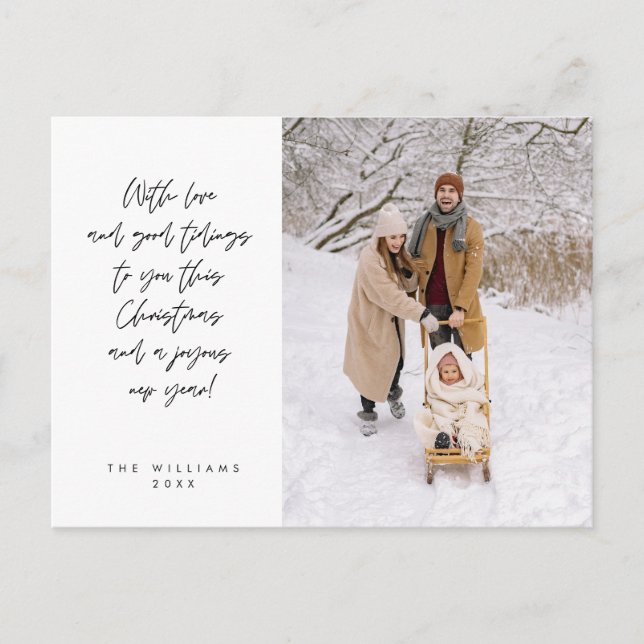 Postal Sentimental, Feliz Navidad, Foto Familiar (Anverso)