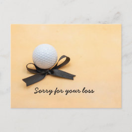 Postal Sentimiento de golf lo siento por tu pérdida con l