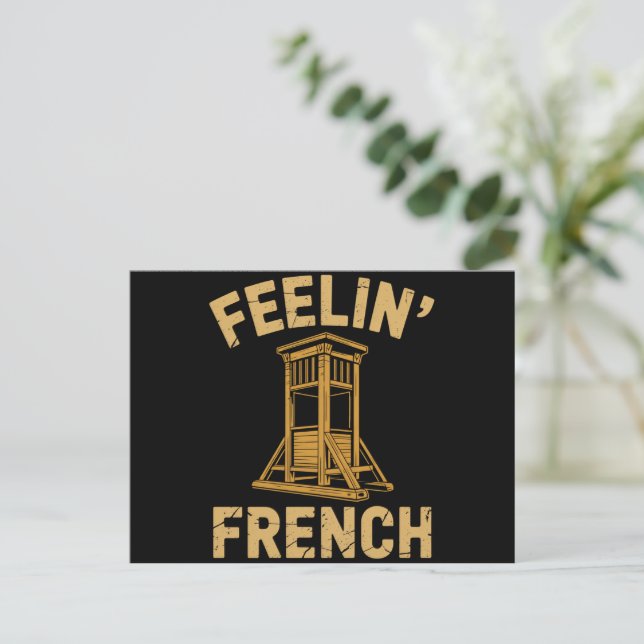 Postal Sentimiento Francés Guillotina Vintage (Anverso de pie)