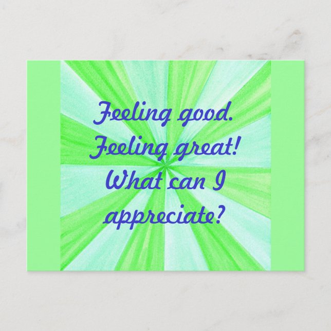 Postal Sentirse bien, sentirse bien, afirmar (Anverso)