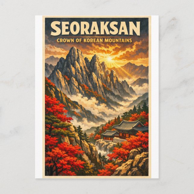 Postal Seoraksan Mountain, South Korea, in a classic  (Anverso)