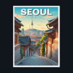Postal Seoul Bukchon South Korea Sunset<br><div class="desc">Seúl es la capital de Corea del Sur y una ciudad vibrante con una rica historia y cultura. Es el hogar de más de 10 millones de personas y es una de las ciudades más pobladas del mundo. Seúl es un importante centro económico y cultural, y es conocido por su...</div>