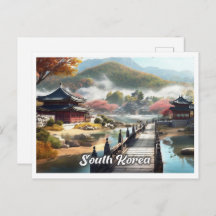 Seoul South Korea Art Vintage Travel Illustration