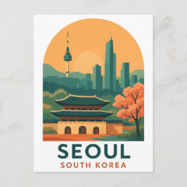 Postal Seoul South Korea Postcard – Vintage Travel Art