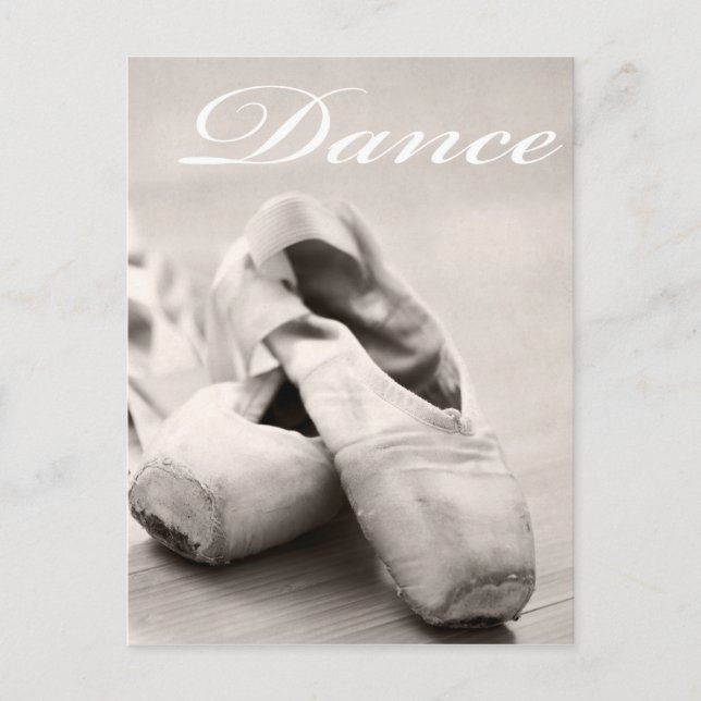 Postal Sepia Ballet Slipper Pointe Shointe Dance Template (Anverso)