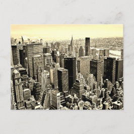 Postal Sepia Brown New York City Old Style