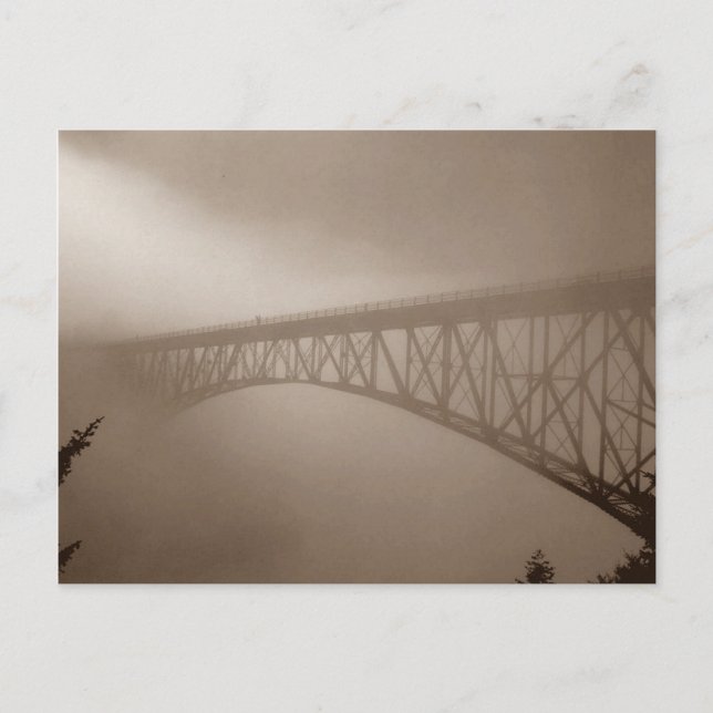 Postal Sepia Postcard Bridge Disapea Mist Travel (Anverso)