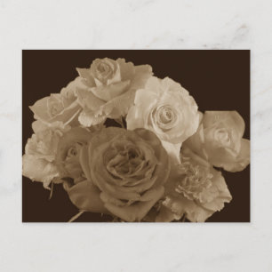 Postal Sepia Rose Bouquet