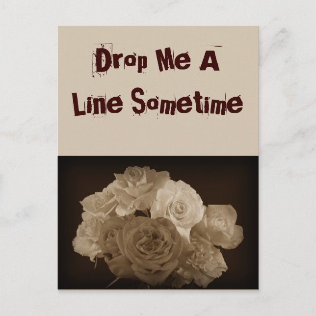 Postal Sepia Rose Bouquet (Anverso)