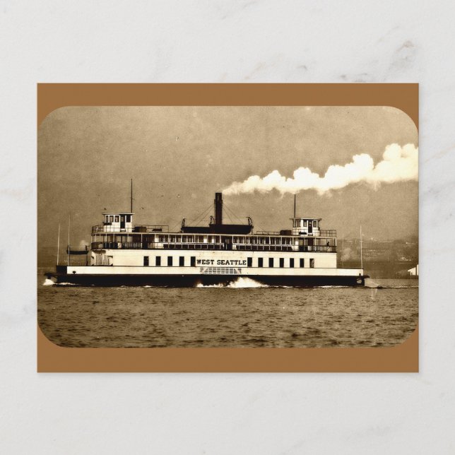 Postal Sepia Steamboat Ferry (Anverso)