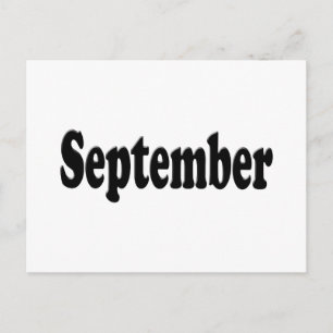 Postal Septiembre de texto negro