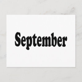 Postal Septiembre de texto negro