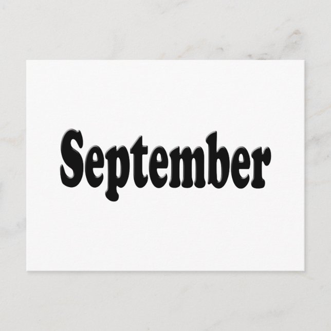 Postal Septiembre de texto negro (Anverso)