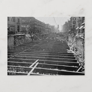 Postal Séptima Avenida de la Excavación del Metro Nueva Y
