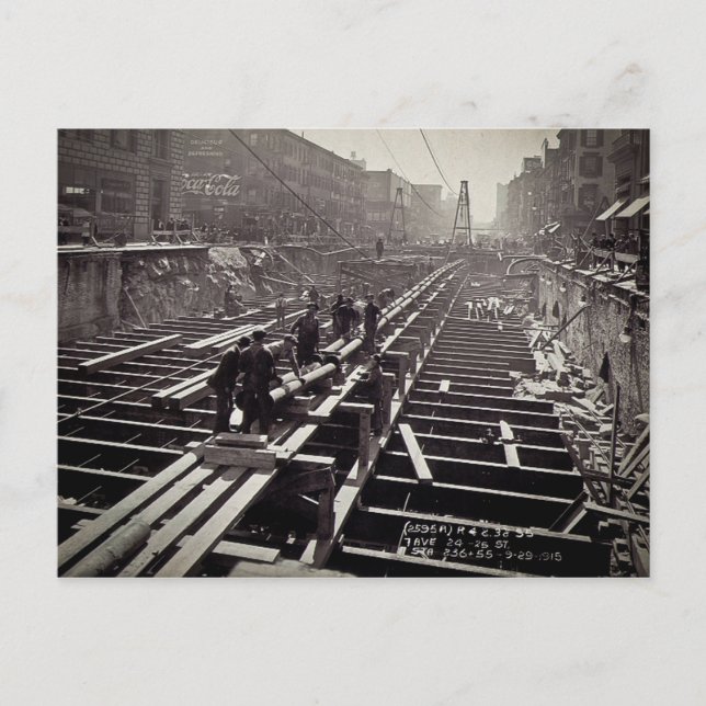 Postal Séptima Avenida y metro de las calles 24-25 (Anverso)