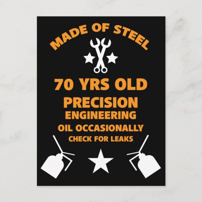 Postal Séptima Fiesta de Cumpleaños Septuagenaria (Anverso)