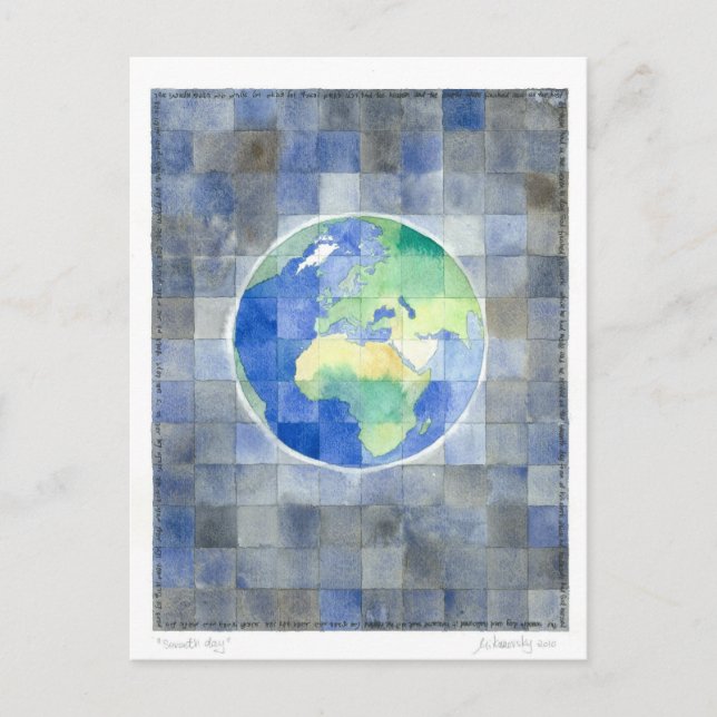 Postal Séptimo día (7 días de creación) Postcard (Anverso)