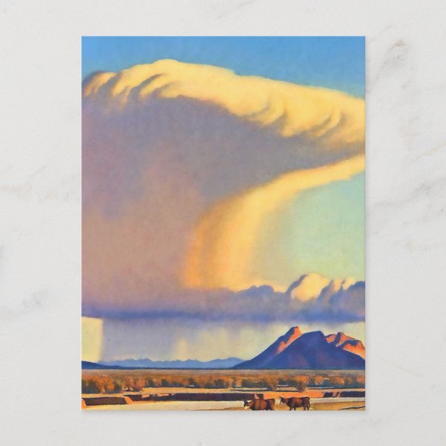 Postal “Sequía y aguacero” de Maynard Dixon (Anverso)