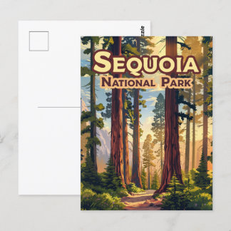 Postal Sequoia National Park California Tree Retro