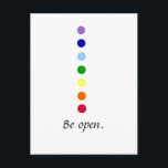 Postal Ser abierto - Diseño Chakra simple<br><div class="desc">Encantador diseño de postales minimalistas con un simple mensaje gráfico Chakra y personalizable "Be Open". Ideal para instructores de yoga,  masajistas y otros que practican el bienestar holístico y la meditación.</div>