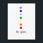 Postal Ser abierto - Diseño Chakra simple<br><div class="desc">Encantador diseño de postales minimalistas con un simple mensaje gráfico Chakra y personalizable "Be Open". Ideal para instructores de yoga,  masajistas y otros que practican el bienestar holístico y la meditación.</div>