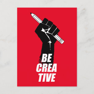 Postal Ser creativo - Artista levantado puño