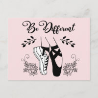Ser diferente zapatos de ballet negro y blanco