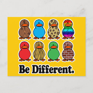 Postal ser diferentes patito patos patrón divertido