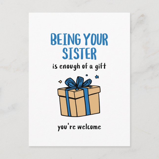 Postal Ser Hermana Es un Regalo Suficiente (Anverso)