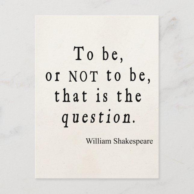 Postal Ser o no ser esa pregunta Shakespeare cita (Anverso)