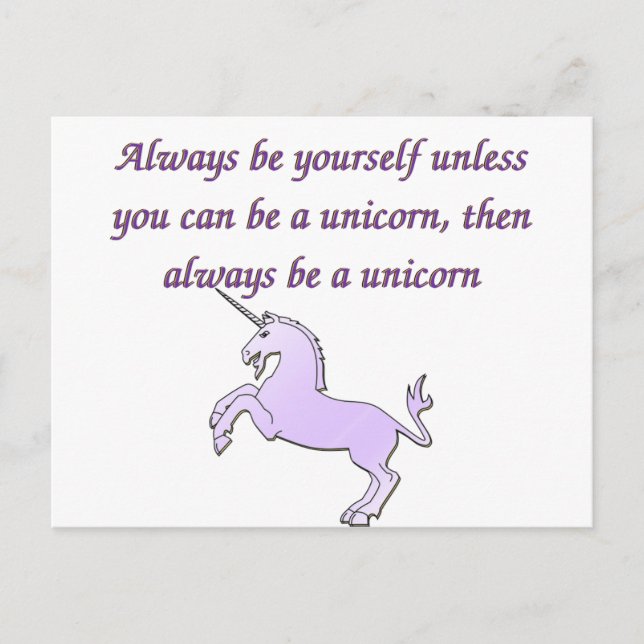 Postal Ser siempre unicornio (Anverso)