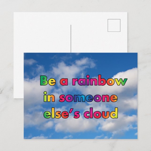 Postal Ser un arco iris en la nube de otros (Anverso / Reverso)