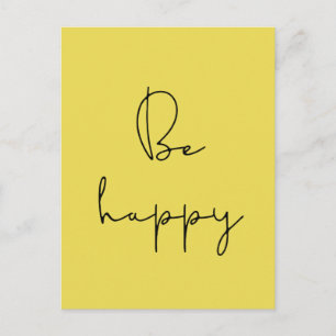 Postal Ser un tipo de letra negro feliz