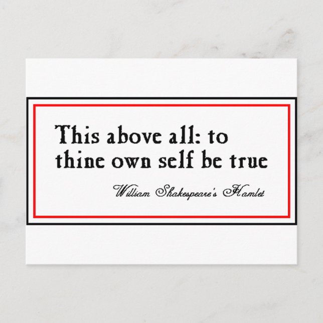 Postal "Ser Verdadero Para Ti Mismo" (Anverso)