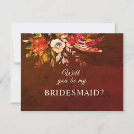 Postal ¿Serás Mi Bridesmaid Ototumt Floral Splendor