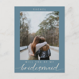 Postal Serás mi dama de honor azul foto moderna