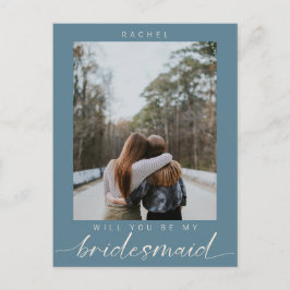 Postal Serás mi dama de honor azul foto moderna