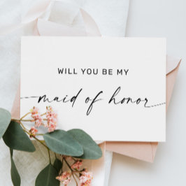 Postal ¿Serás mi dama de honor? | Blanco y negro